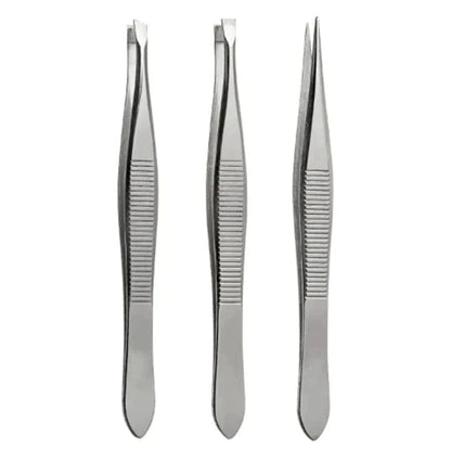 kit de 3 pinças para sobrancelhas 