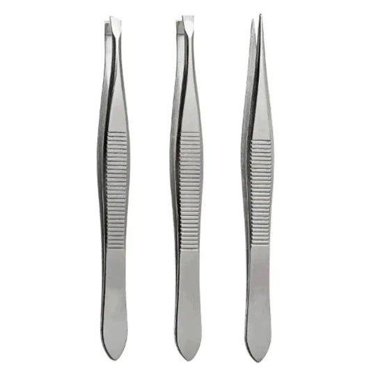 kit de 3 pinças para sobrancelhas 