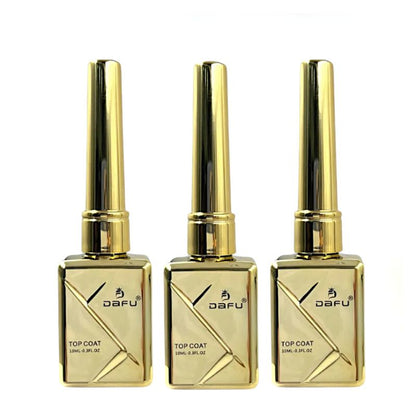 foto com 3 frascos do top coat dafu de 10 ml 