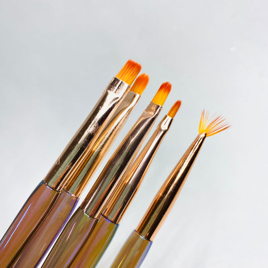 Kit de 5 Pincéis Nail Art Coloridos