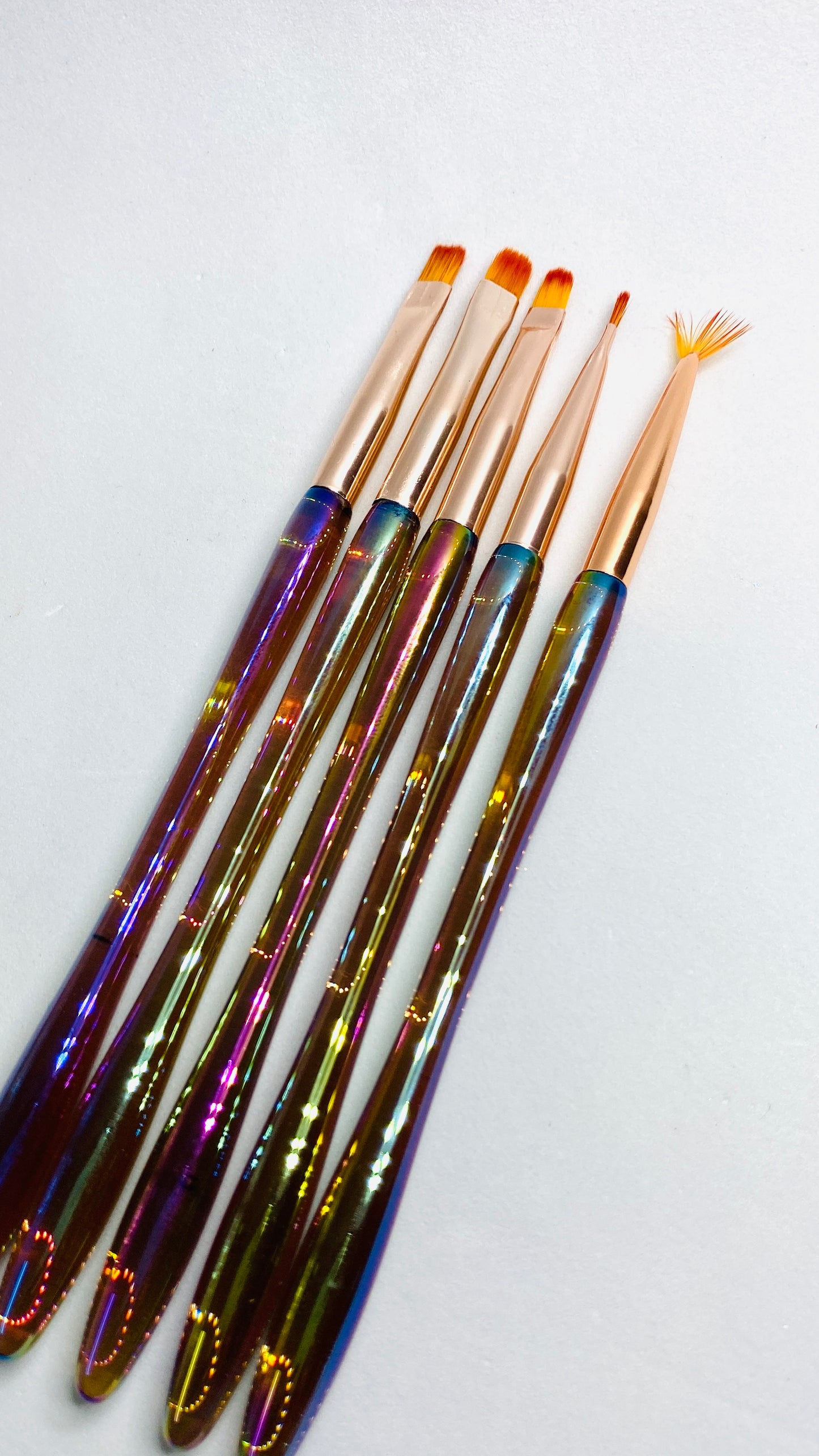 Kit de 5 Pincéis Nail Art Coloridos